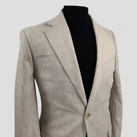 Banana Republic Linen Blend Glen Check 2-Piece Suit 36S - Pants W30xL26 - Picture 3 of 16